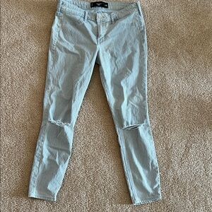 Hollister Light Blue Striped Skinny Jeans